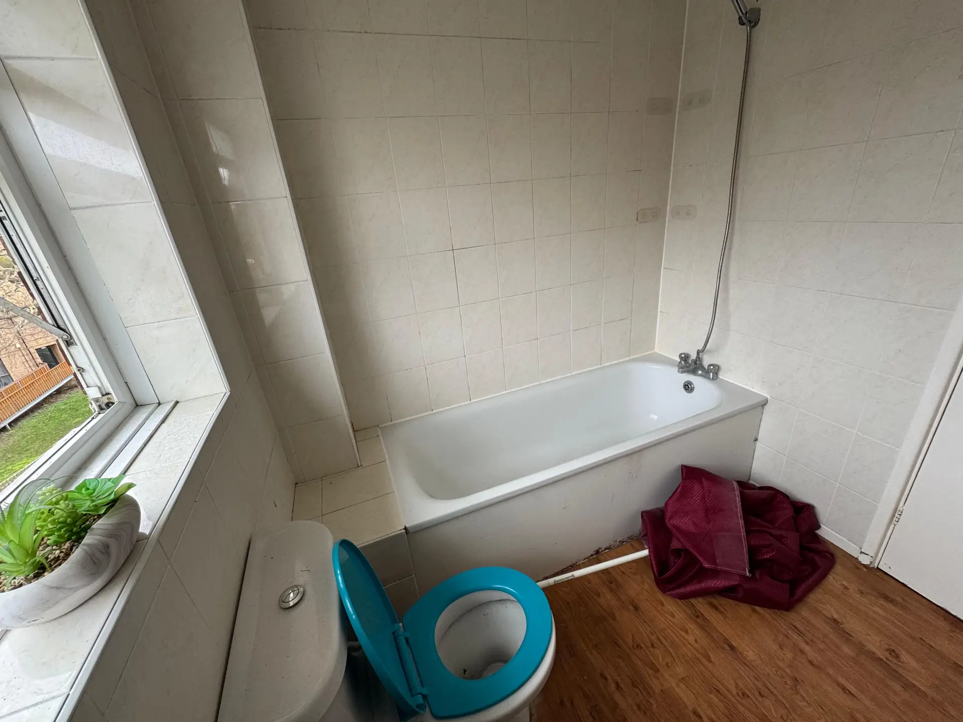 Bath and toilet, before