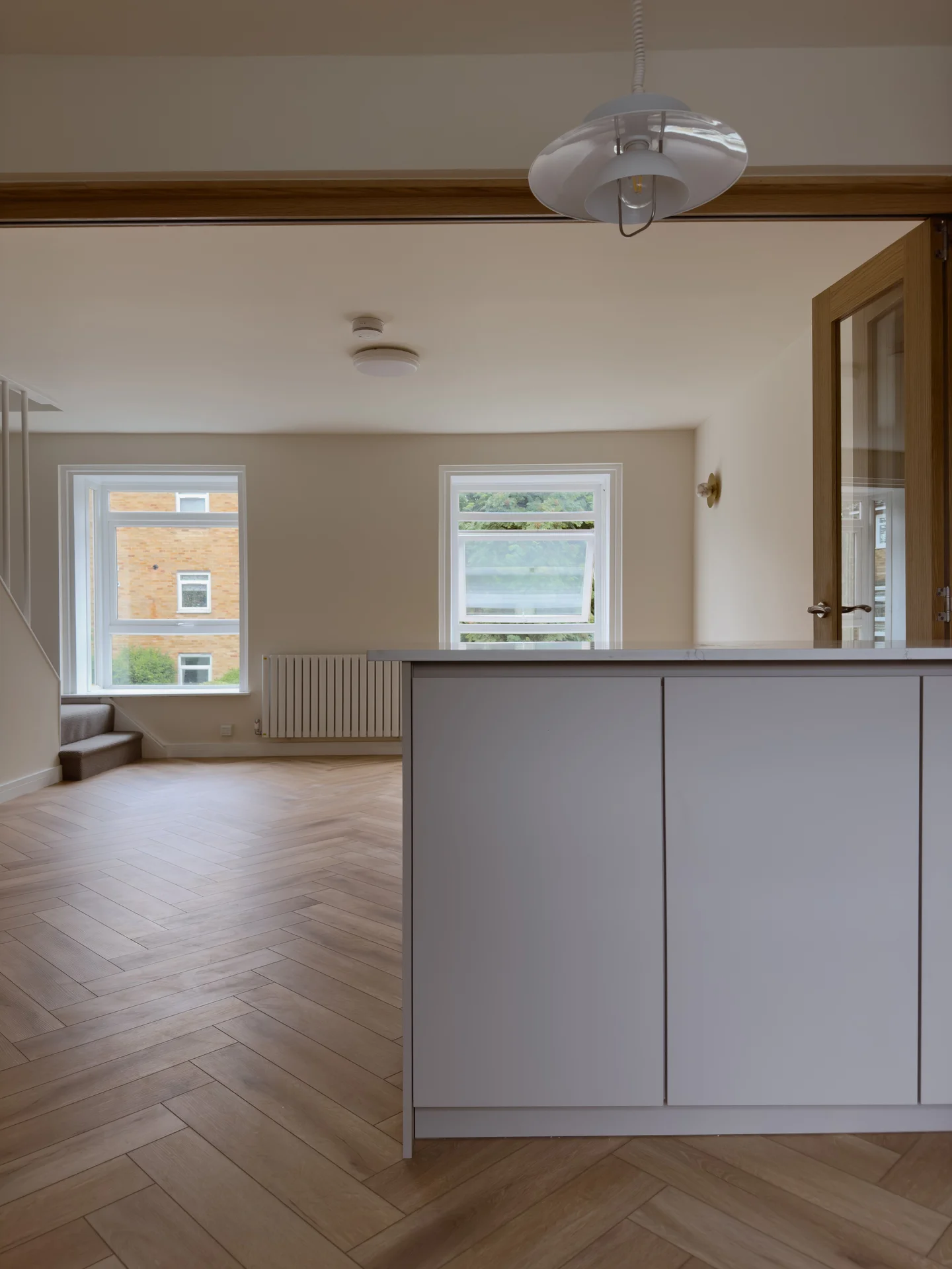 Open-plan living area, after